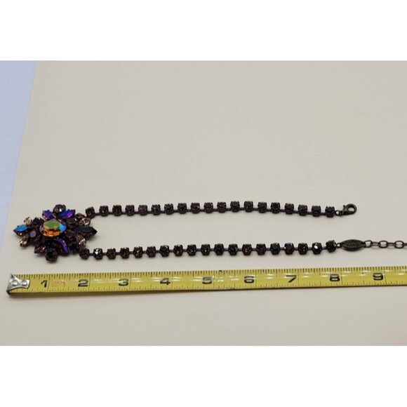 Gorgeous Isabelle De Millery Lyon France Crystal Rhinestone Statement Necklace - Picture 12 of 14